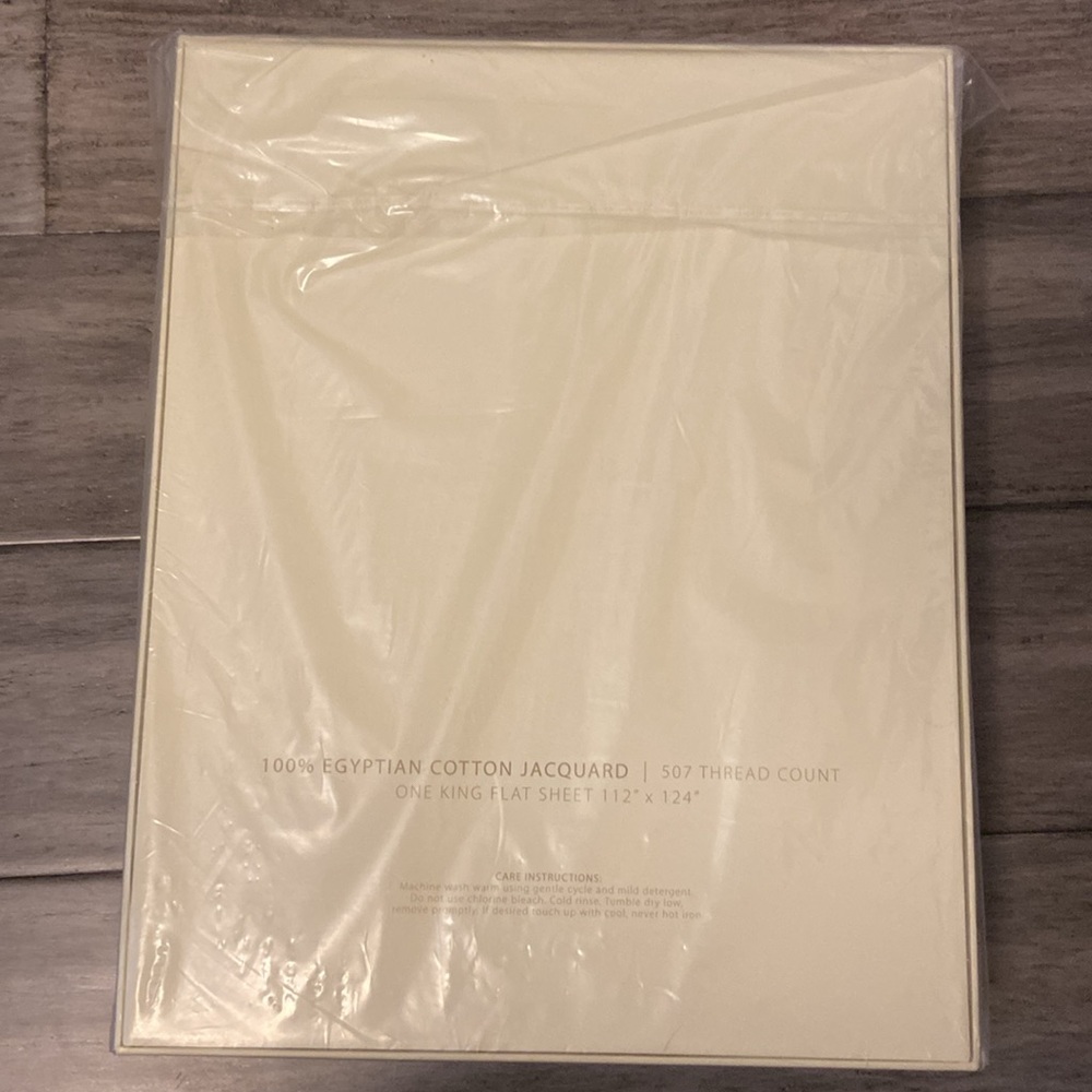 NIB luxury 507 thread count hotel 100% Egyptian cotton king/cal king flat sheet - Picture 4 of 5